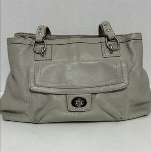 Classic Penelope Leather Tote Bag with Front Pocket